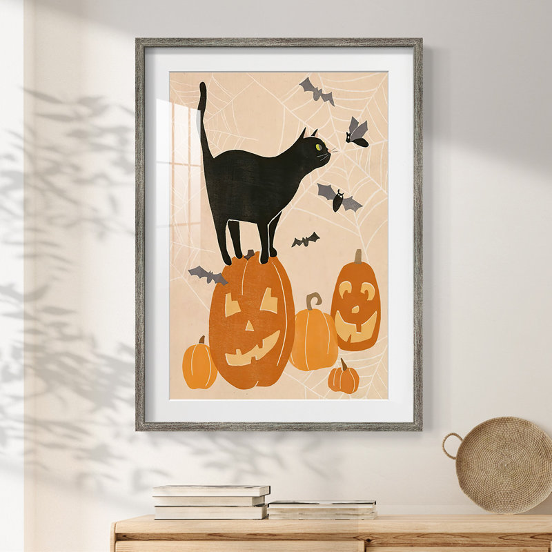 «Pumpkin Patch Cats I», impression encadrée, Vieilli, H 25,5 po x l 17,5 po