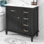 Ensemble de meuble-lavabo 36 po avec lavabo en céramique, tiroirs basculants, armoire de rangement avec tablette de porte-1182693466