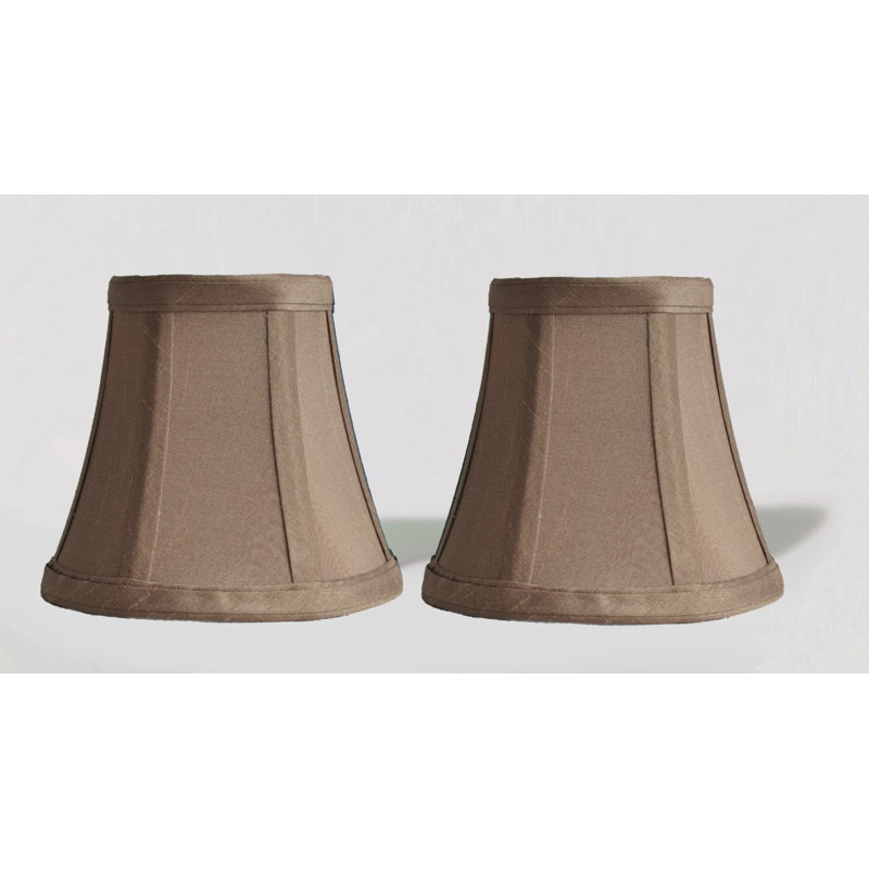 Abat-jour candélabre en soie / shantung cloche (à pince), Taupe doré