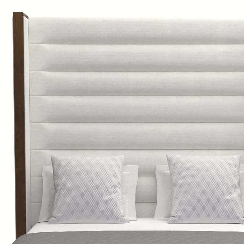 Dipson Upholstered Wingback Bed, King (High), Off White Revolution®
