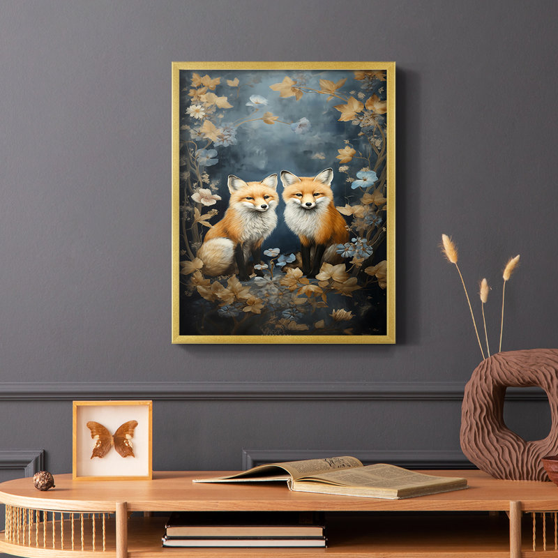 ANIMALS Series CDL XXXV - Reproduction encadrée de qualité supérieure - Prêt à être accroché - Aucun clou requis, Doré