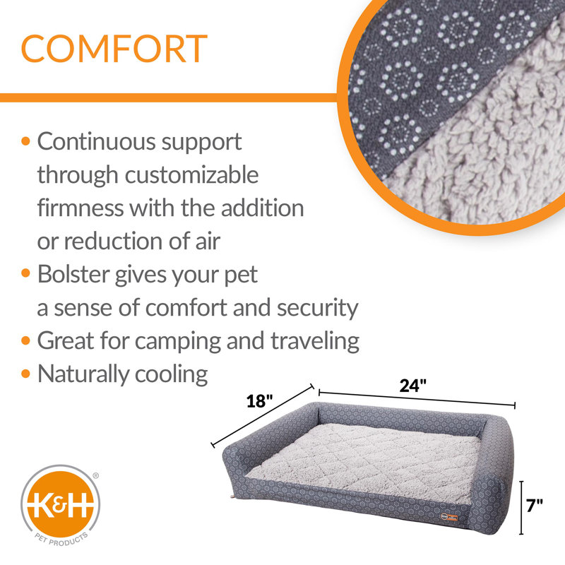 Traversin pour animaux de compagnie, Petit (l 24 po x P 18 po x H 7 po), gris