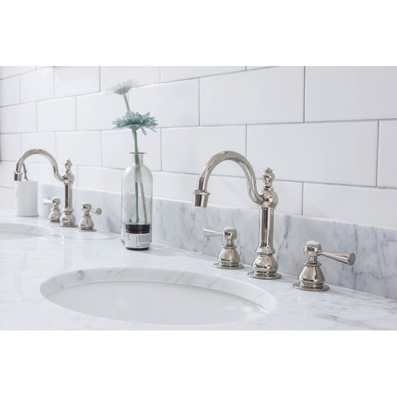 Embassy Stone Oval Console Bathroom Sink with Faucet and Overflow, Polished Nickel