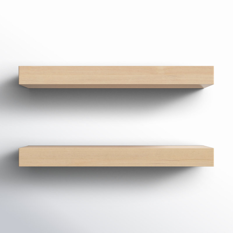 Jeremiah Wood Picture Ledge Floating Shelf, 2.3" H x 24" W x 8" D, Natural
