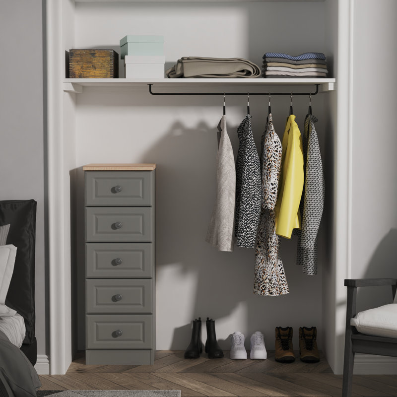 Arpelar 37cm W Manufactured Wood Bedside Table, Grey