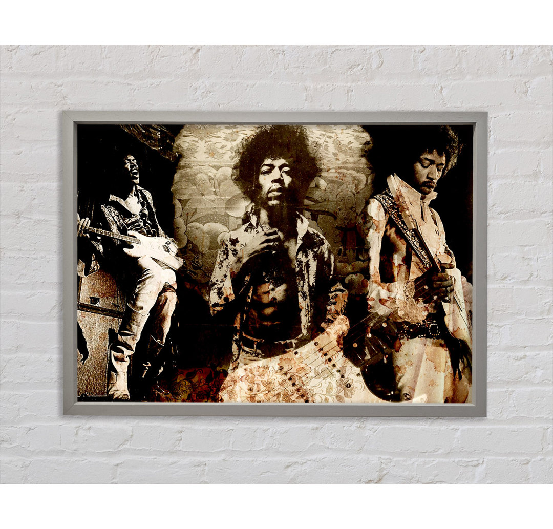 Jimi Hendrix Trio - Einzelner Bilderrahmen Kunstdrucke auf Leinwand