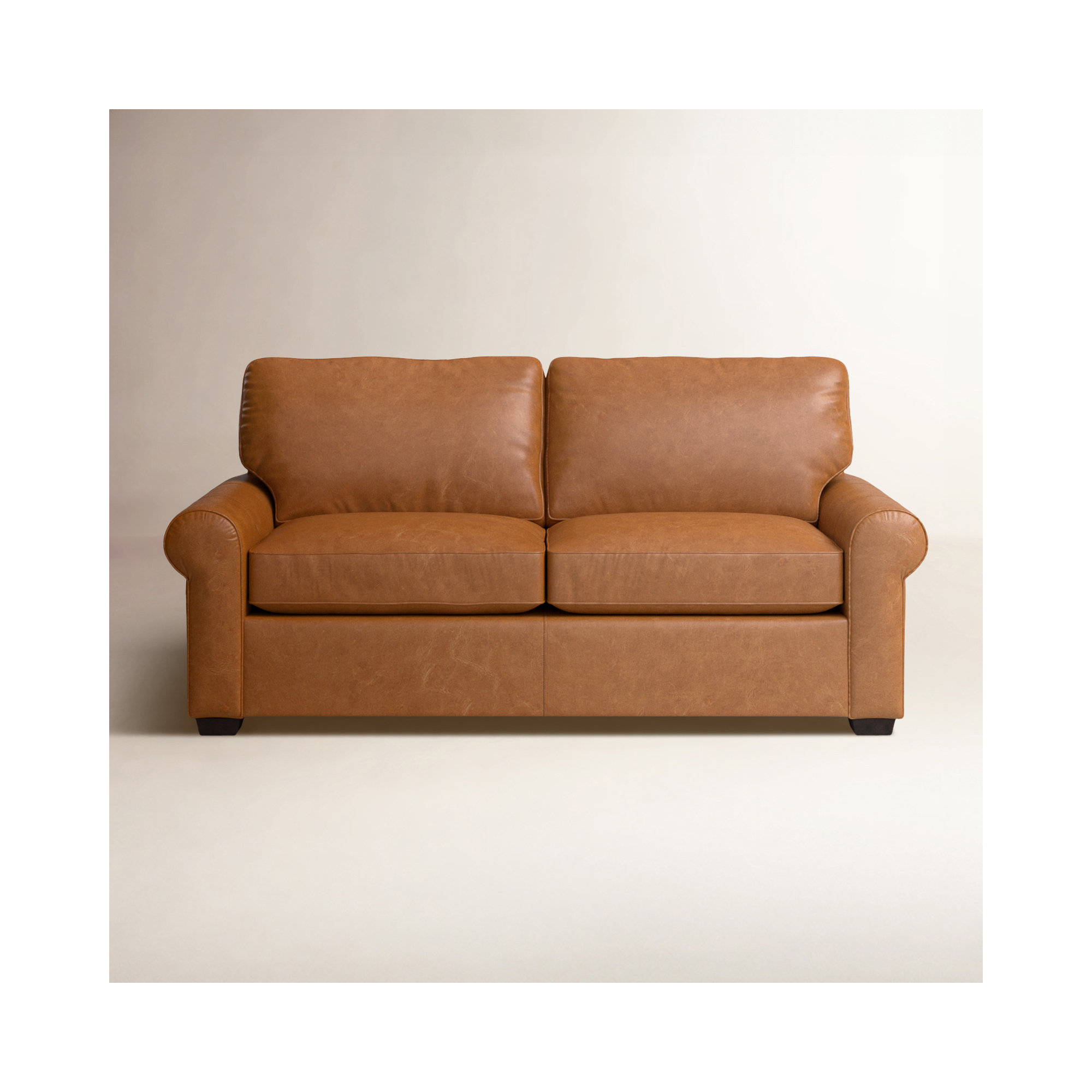 Porter 84" Genuine Leather Sofa, Bistro Saddle Genuine Leather