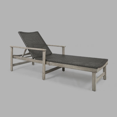 HAMPTON WOOD + WICKER CHAISE LOUNGE
