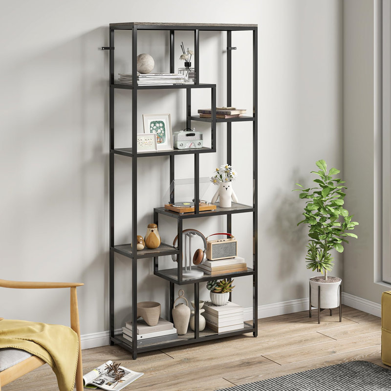 180cm H x 80cm W Metal Bookcase, Black
