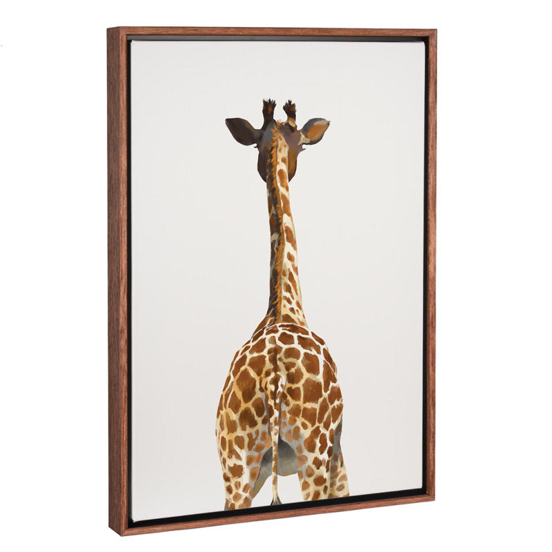 Art girafe bout à bout, Toile avec cadre en bois classique, H 40 po x l 26 po x P 1,5 po