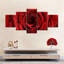 " Damp Red Rose " 5 - Pieces-759064772