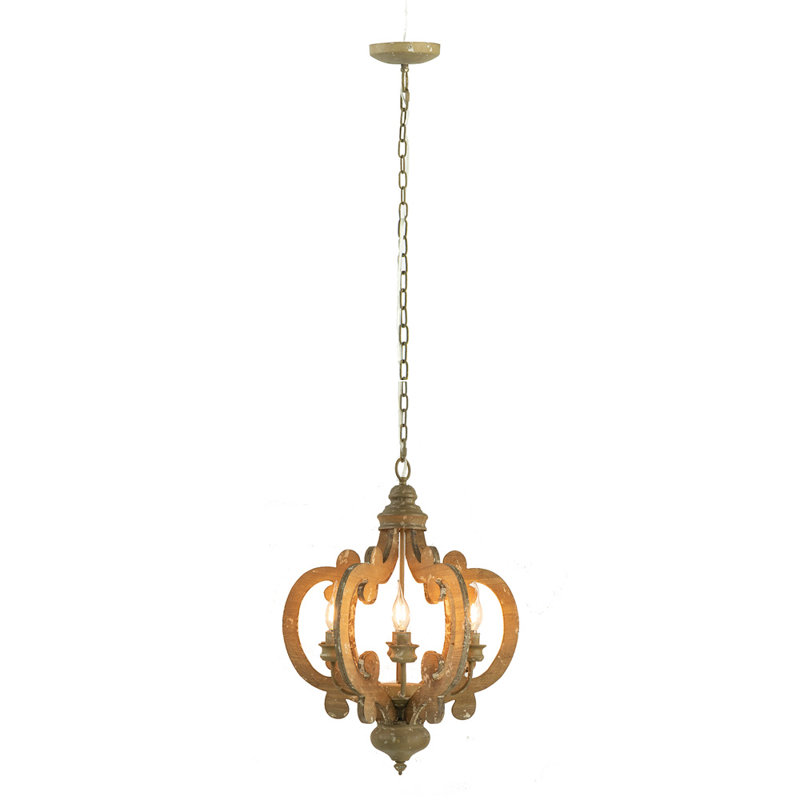 Luminaire suspendu 6 lumières Laternbeaded Farmhouse avec chaîne réglable, ampoule non incluse, Doré