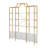 78 Inch 4 Tiers Bookshelf, Storage Cabinet Display Shelf, X Bar Gold Frame