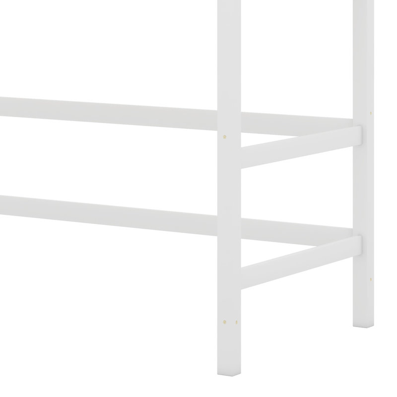 Lit mezzanine en bois avec échelle, Blanc
