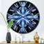 Horloge murale en métal turquoise et fleurs blanches fractales-93381617