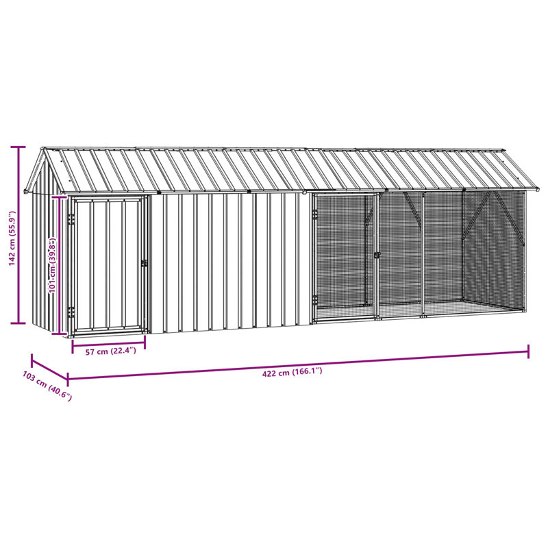 142cm Galvanised Steel Floor Bird Cage