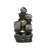3-Tier Gray Pots on Stacked Rocks 2.5-Feet Tall Outdoor Polyresin Fountain with Lights and Gray Side Planter