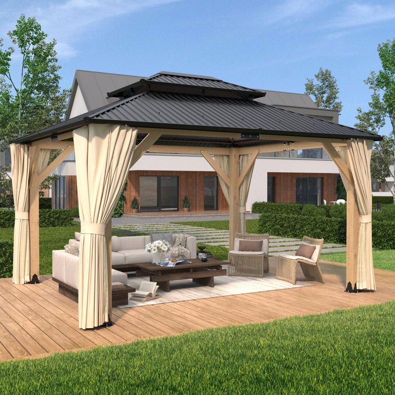 Abri de jardin en bois massif, 13 pi x 11 pi 