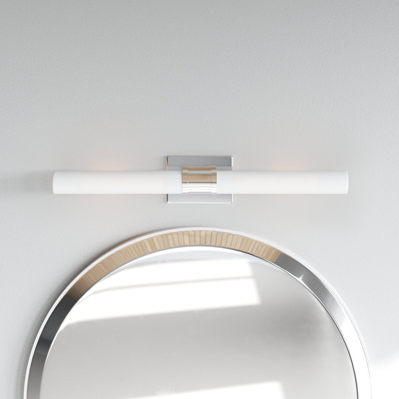 Chrome and White Dimmable 2-Light Bath Bar