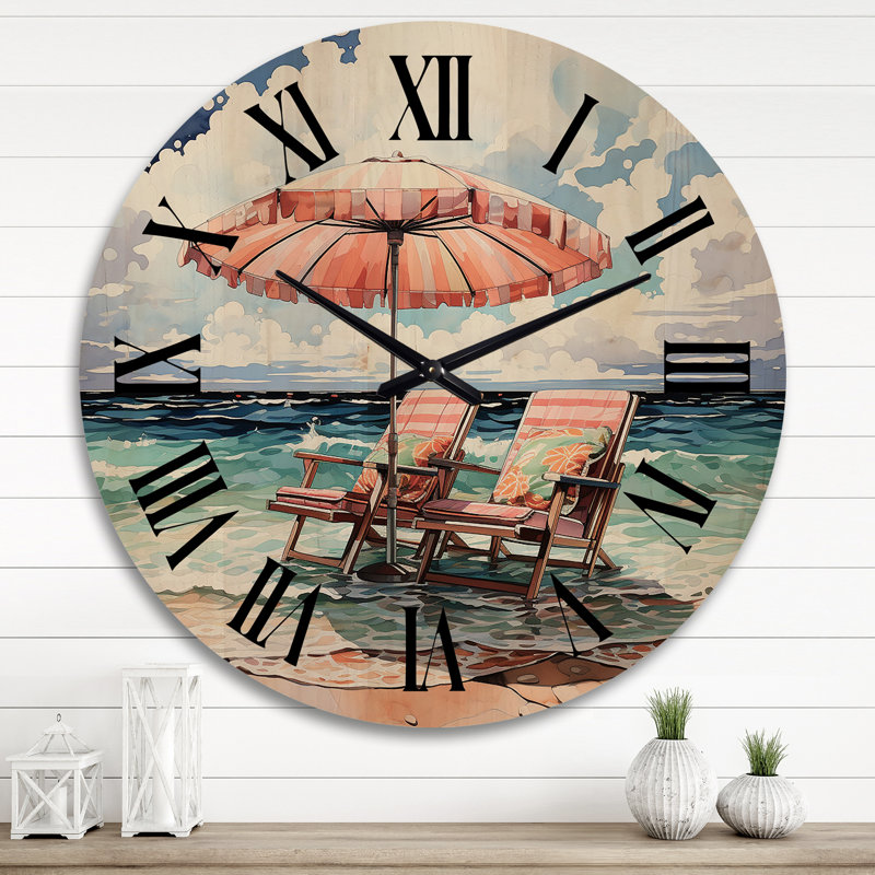 Horloge murale en bois massif Steubenville, Très grand