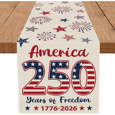 4th Of July Table Runner 250 Anniversary Usa Memorial Day Independence Day Patriotic Table Decoration Home Kitchen Party Supply 13x72 Inch