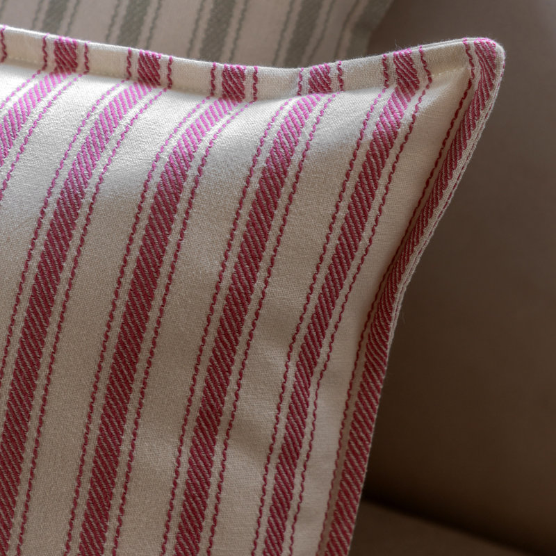 Striped Square Cushion, Red