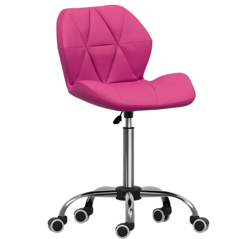 Muskoka Swivel Desk Chair Faux Leather With Adjustable Height, UKFR Certified, Pink