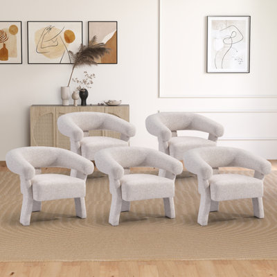 Chaise d'appoint de salon en chenille douce avec structure en bois massif l 32,5 po Kendall