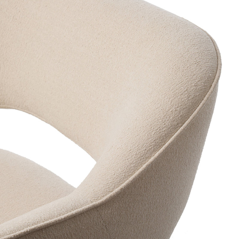 BLYTHE Swivel Armchair, Crypton Wayfarer Snow Polyester