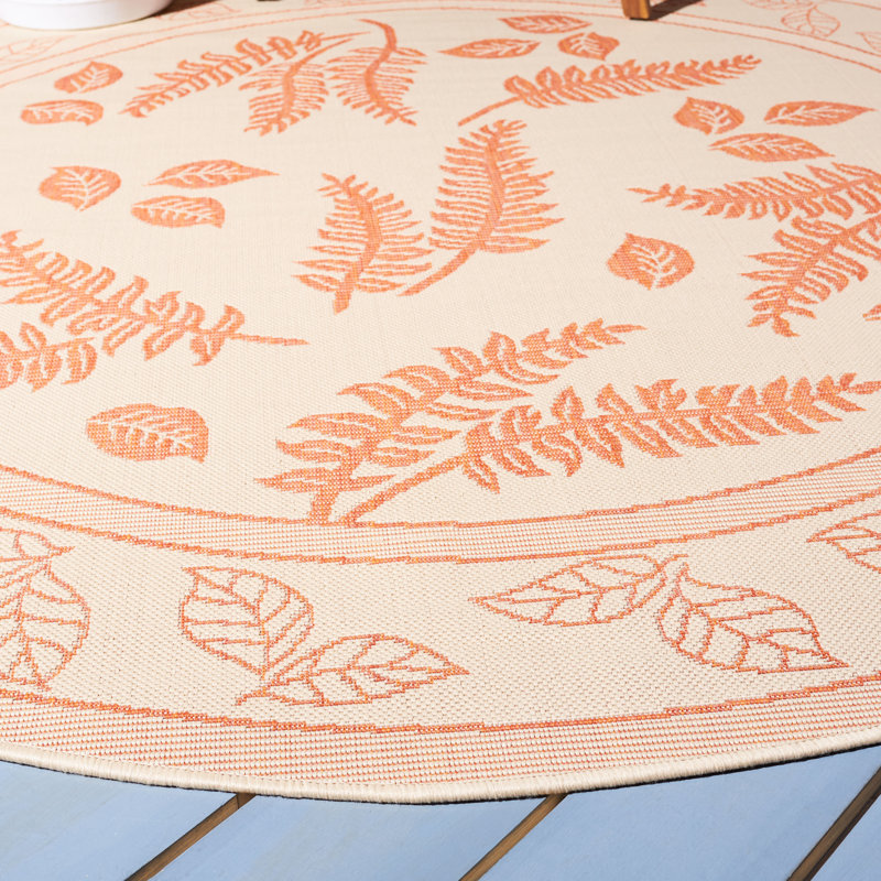 Herefordshire Performance Oriental Indoor/Outdoor Area Rug, Round 5'3"