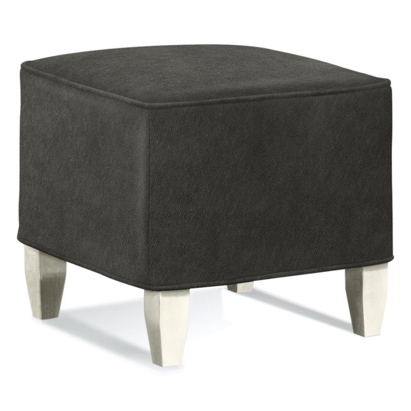 Brooklyn Square Ottoman, Brown Geometric, 0456-33, Antique Frost White