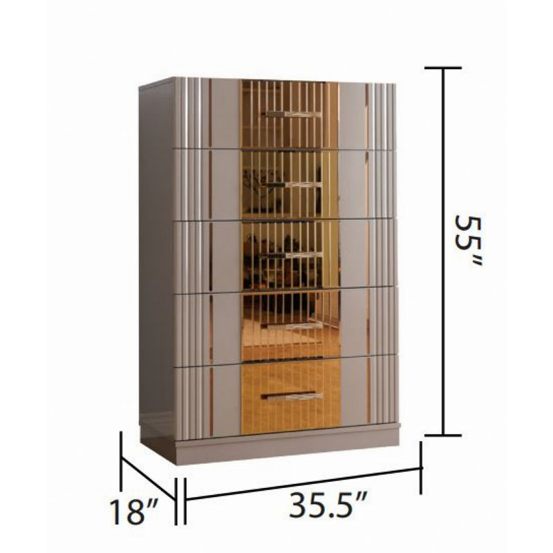 Commode 5 tiroirs de conception contemporaine