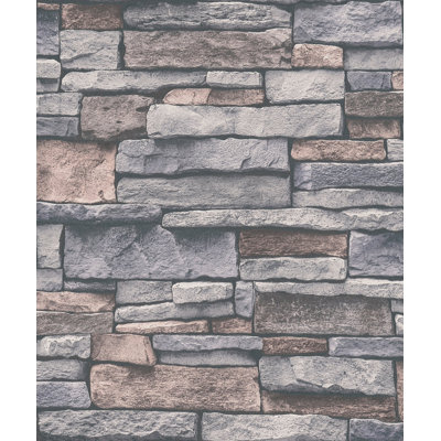 Bricks and More Collection Black Sandstone Splendour Wallpaper Roll
