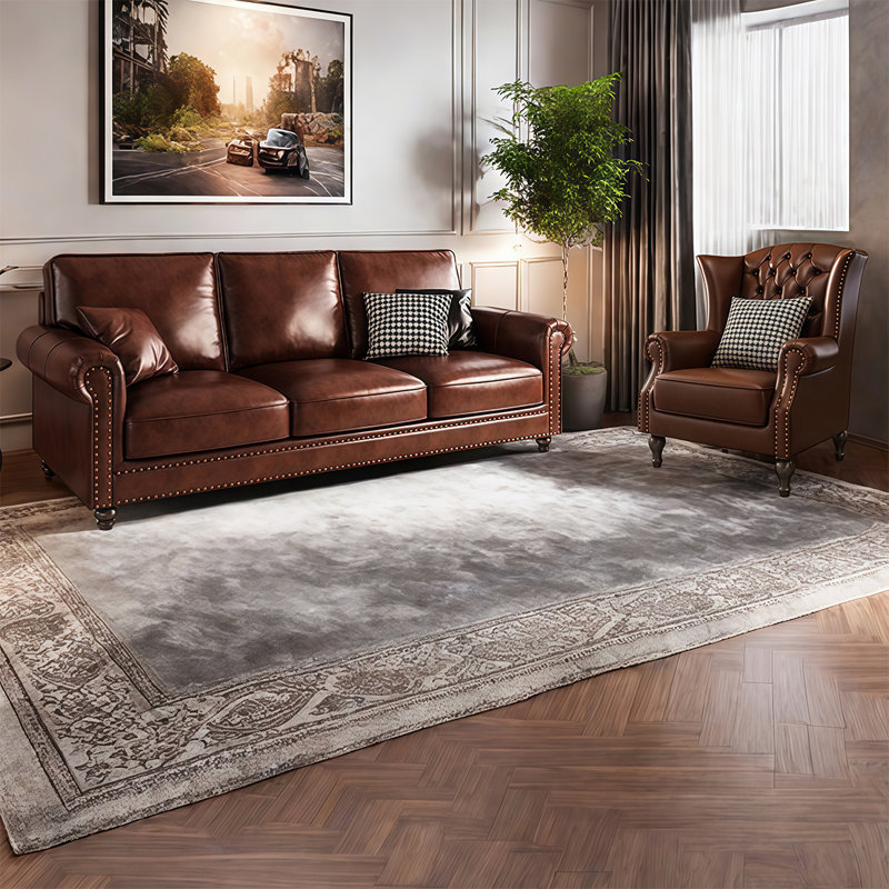 American retro simple straight row sofa