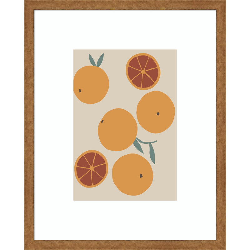 Orange sanglant - peinture à cadre unique, H 21 po x l 17 po x P 2 po