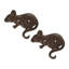 Ensemble de 2 crochets muraux en fonte pour souris | Cintres rustiques