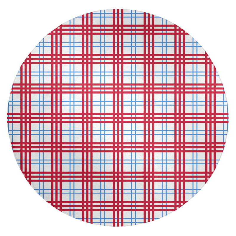 Plaid Indoor Rug, Round 5'