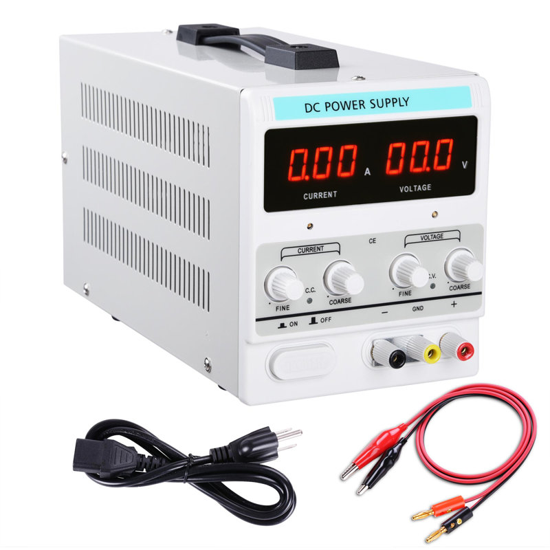WFX Utility™ 110V AC 30V 10A DC Power Supply Precision Variable Digital Adjustable W Clip Cable