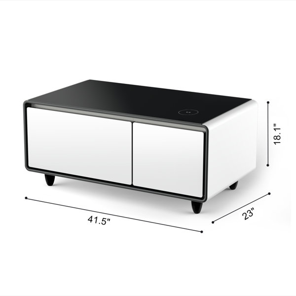LIVTAB Smart Side Table with Built-in Fridge, 27.8 D x 26.5 W x 18.1 H,  White : Home & Kitchen 