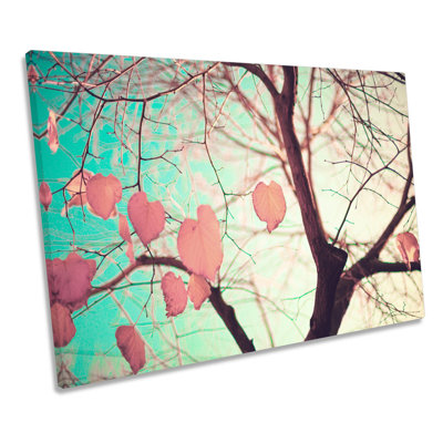 Love Heart Tree Floral Leaves 1 Piece Wrapped Canvas Wall Art