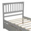 Lit plateforme simple avec deux tiroirs, gris