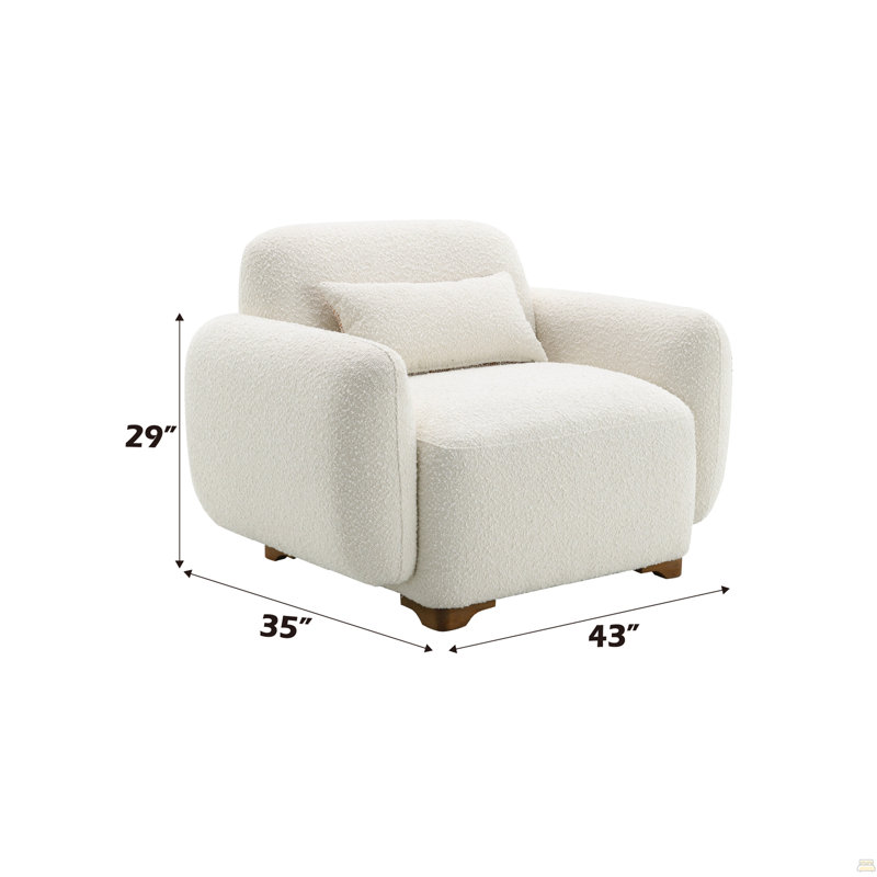 Fauteuil d'appoint Boucle avec 1 coussin décoratif