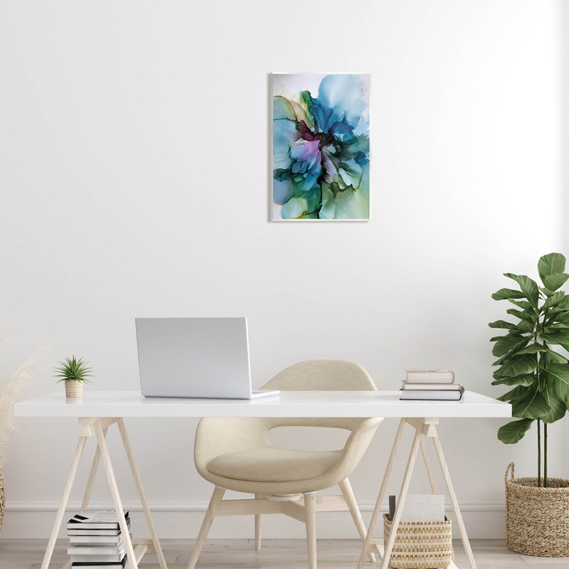 "Blooming Abstract Arrangement", art mural par Emma Catherine Debs, H 19 po x l 13 po x P 0,5 po, Bois