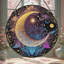 Panneaux de vitrail en forme de croissant de lune et d'étoiles, attrape-soleil pour la décoration de fenêtre-832546889