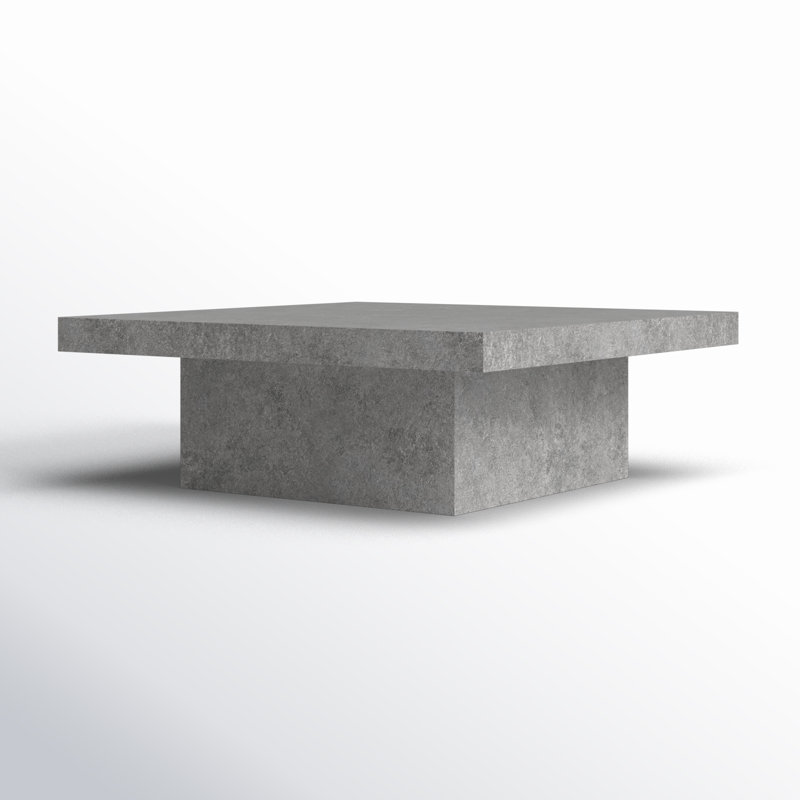 Caomhan Block Coffee Table, Gray , 12.2" H x 35.4" L x 35.4" W