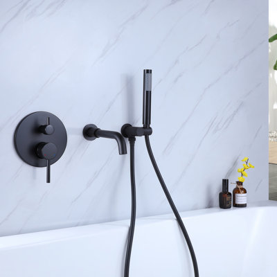 Wall Mounted Bathtub Faucet with Hand Shower