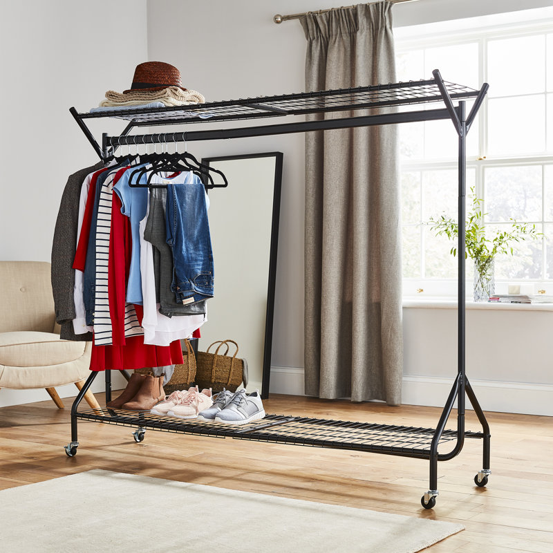 120Cm Rolling Clothes Racks, 150cm H x 183cm W x 46.5cm D