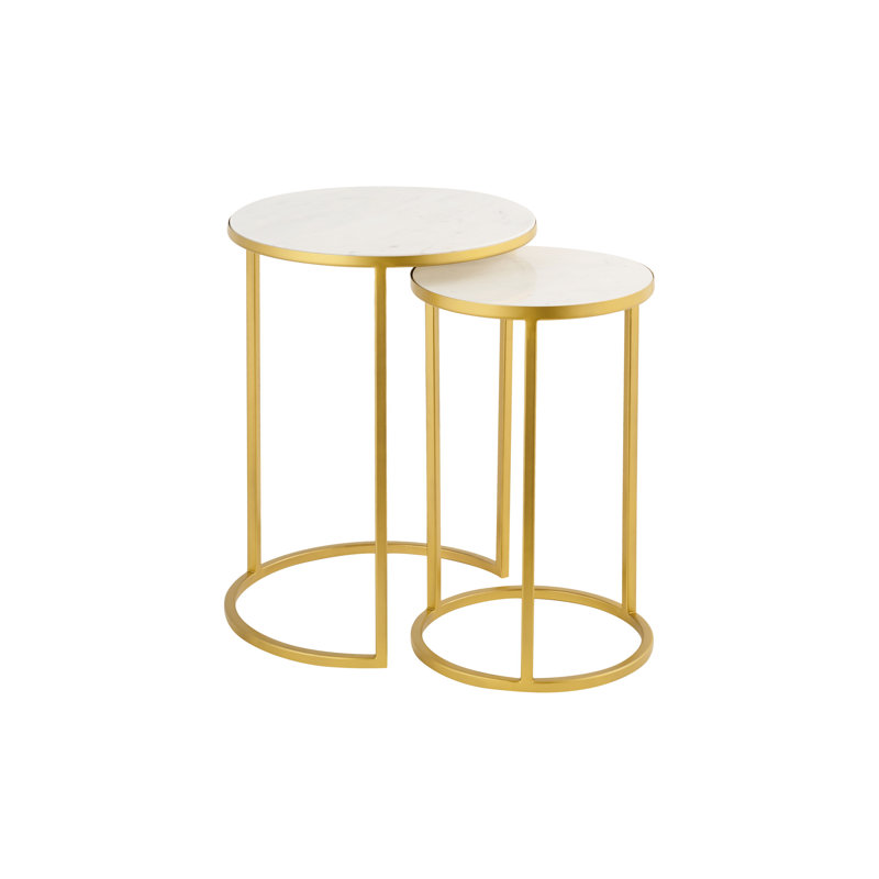 2 - Piece Marble Top Living Room Table Set