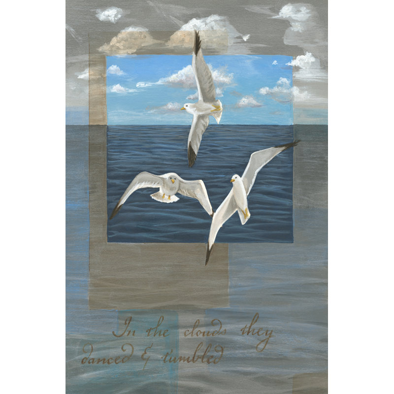 Three White Gulls II by Tara Friel - Wrapped Canvas Art Prints, 46cm H x 30cm W