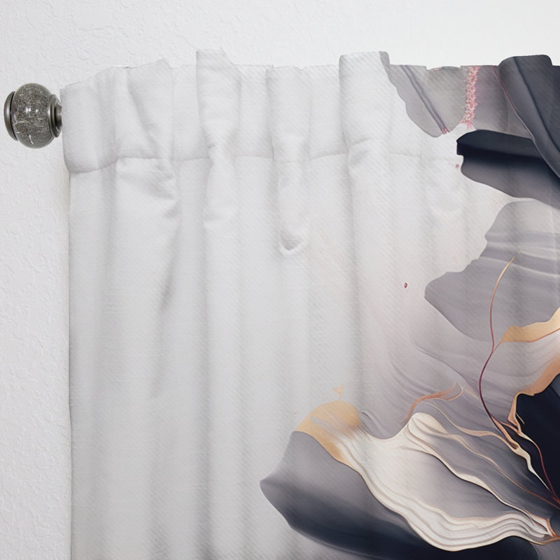 Rose Gold Black Transcending Complexity I - Modern Velvet Curtain - Room Darkening - 1 panel, 52" W x 120" L